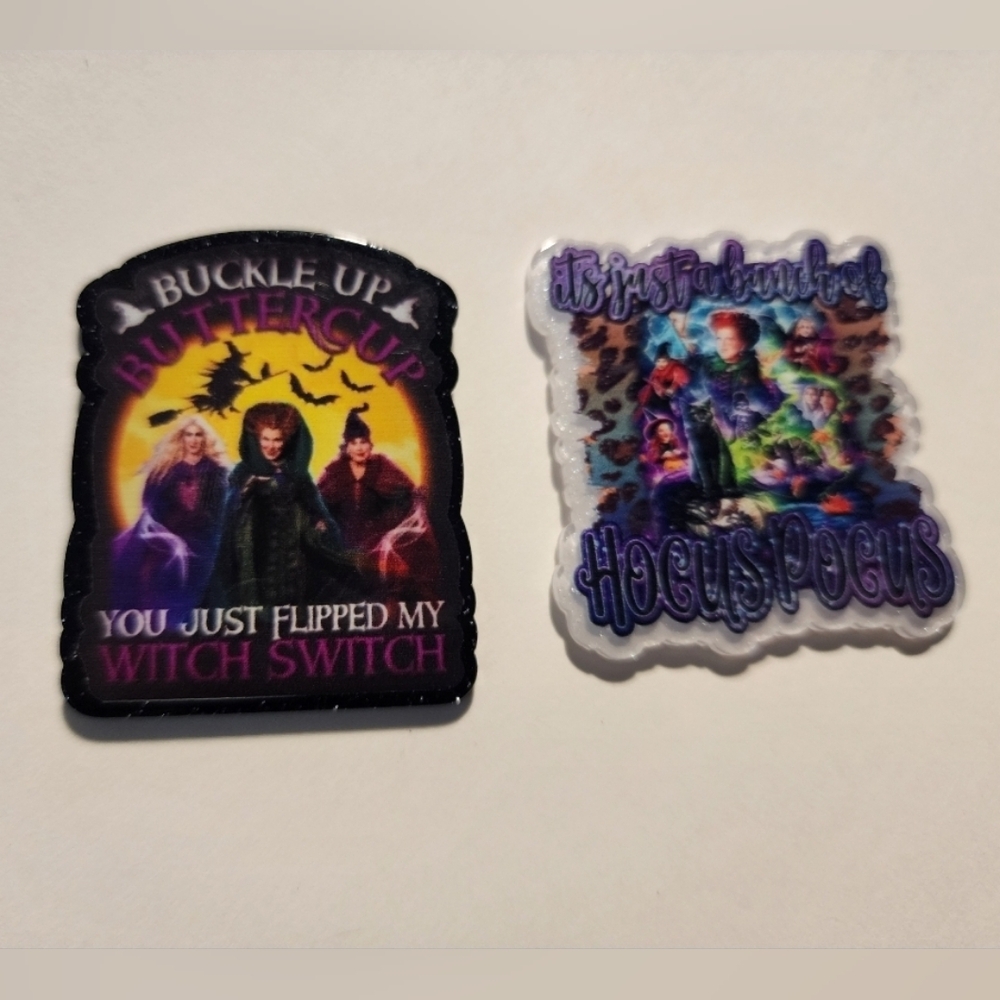 Acrylic Flatback Halloween‎  Witch Sanders Focal Bead Badge Charm Keychain